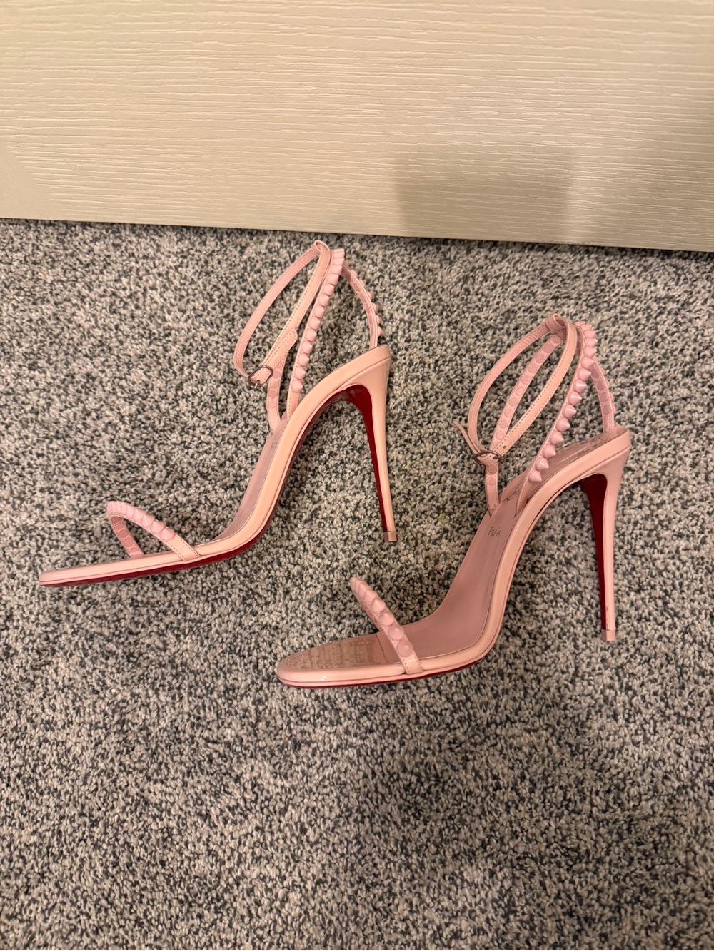 Christian Louboutin Blush Pink studded  Slingback Stiletto heels. Size 36